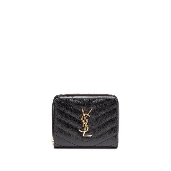SAINT LAURENT Accessories - Saint Laurent Women `Cassandre Matelassé` Compact Zip Around Wallet